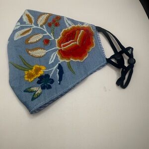 Johnny Was Embroidered Floral Face Mask Brand New